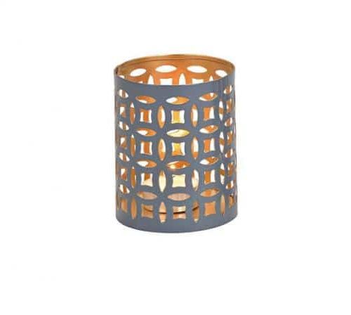 COUNTRY CANDLE KOMINEK DO WOSKÓW ZAPACHOWYCH METALOWY LAMPION SZARY