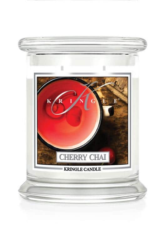 ŚWIECA ZAPACHOWA KRINGLE CANDLE ŚREDNIA CHERRY CHAI