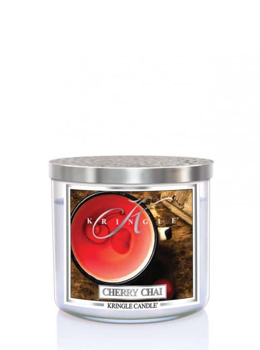 ŚWIECA ZAPACHOWA KRINGLE CANDLE ŚREDNIA CHERRY CHAI