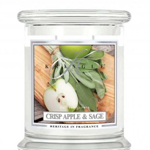 ŚWIECA ZAPACHOWA KRINGLE CANDLE ŚREDNIA CRISP APPLE AND SAGE