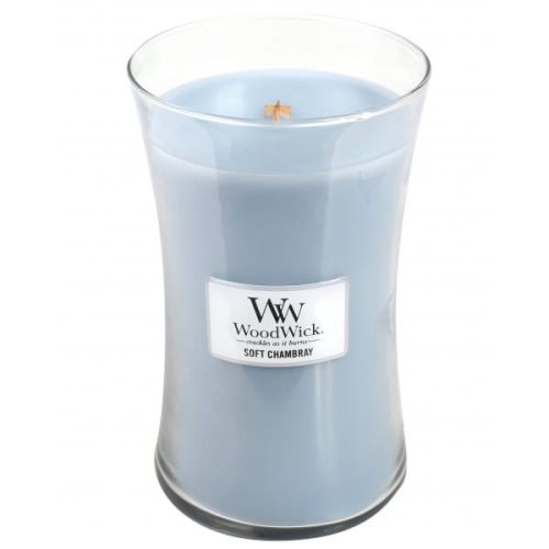 ŚWIECA ZAPACHOWA WOODWICK DUŻA SOFT CHAMBRAY