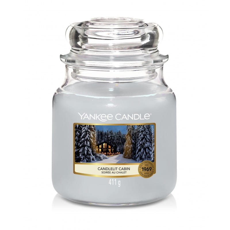 ŚWIECA ZAPACHOWA YANKEE CANDLE ŚREDNIA CANDLELIT CABIN