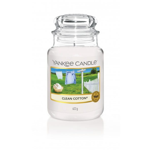 ŚWIECA ZAPACHOWA YANKEE CANDLE DUŻA CLEAN COTTON