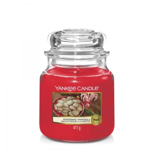 ŚWIECA ZAPACHOWA YANKEE CANDLE ŚREDNIA PEPPERMINT PINWHEELS