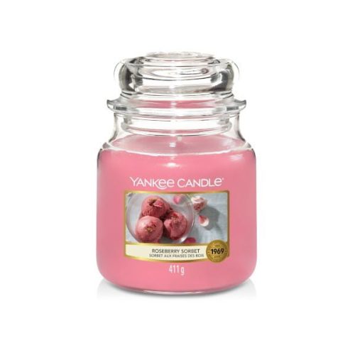 ŚWIECA ZAPACHOWA YANKEE CANDLE ŚREDNIA ROSEBERRY SORBET