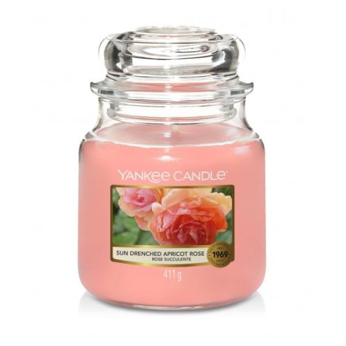 ŚWIECA ZAPACHOWA YANKEE CANDLE ŚREDNIA SUN-DRENCHED APRICOT ROSE